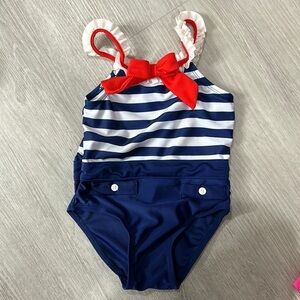 Sol UPF swim baby one piece nautical stripe sailor bathing suit